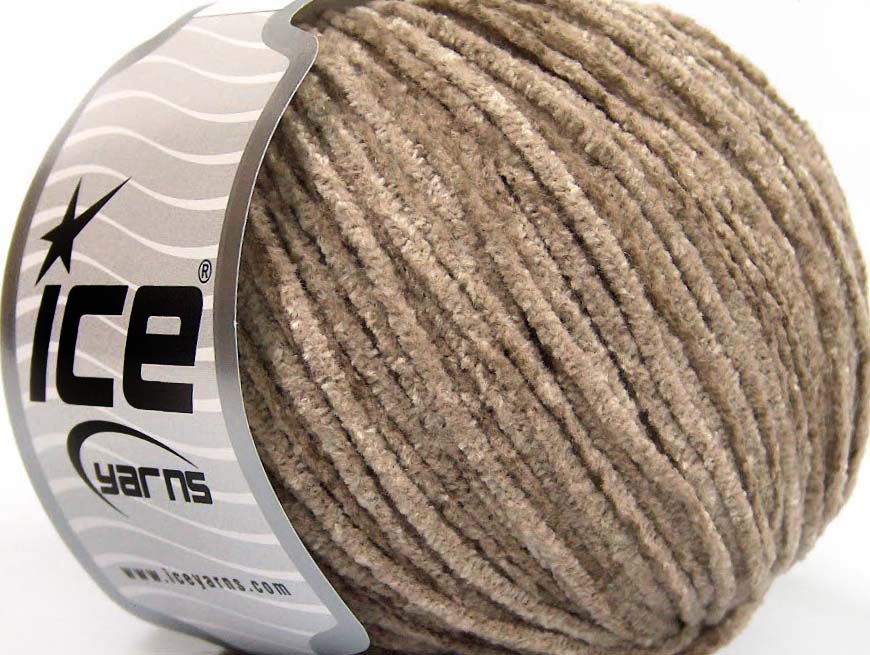 Lot of 8 Skeins Ice Yarns CHENILLE LIGHT (100% Microfiber) Yarn Light Camel