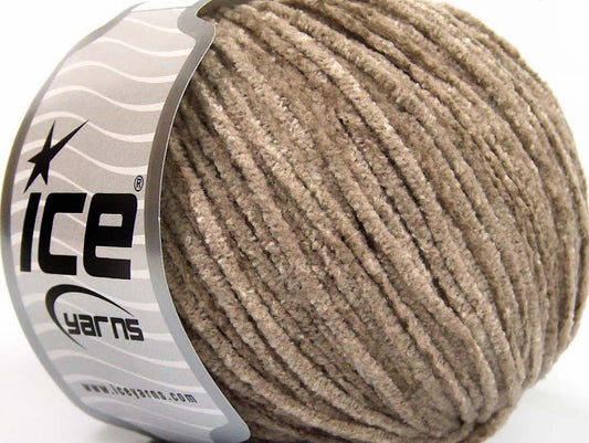 Lot of 8 Skeins Ice Yarns CHENILLE LIGHT (100% Microfiber) Yarn Light Camel