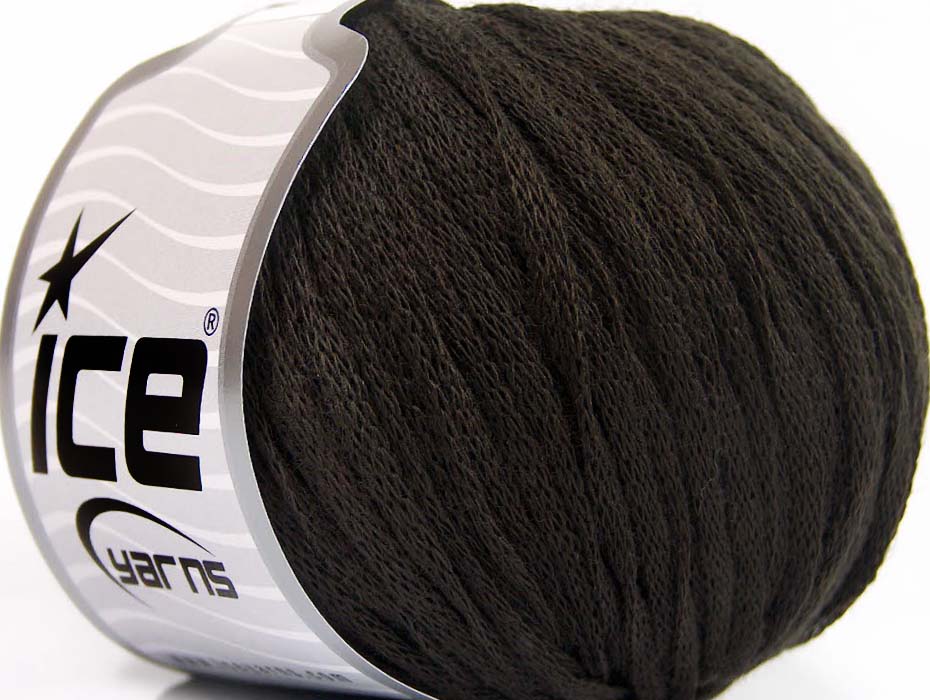 Lot of 8 Skeins Ice Yarns RIBBON WOOL (50% Wool) Hand Knitting Yarn Dark Brown