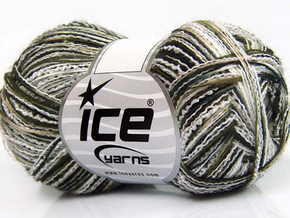 Lot of 8 Skeins Ice Yarns SALE WINTER Hand Knitting Yarn Khaki Black White