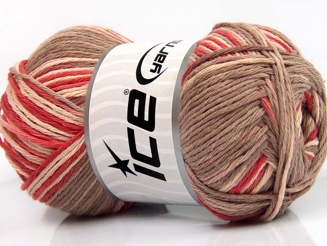 Lot of 4 x 100gr Skeins Ice Yarns NATURAL COTTON COLOR (100% Cotton) Yarn Tomato Red Camel