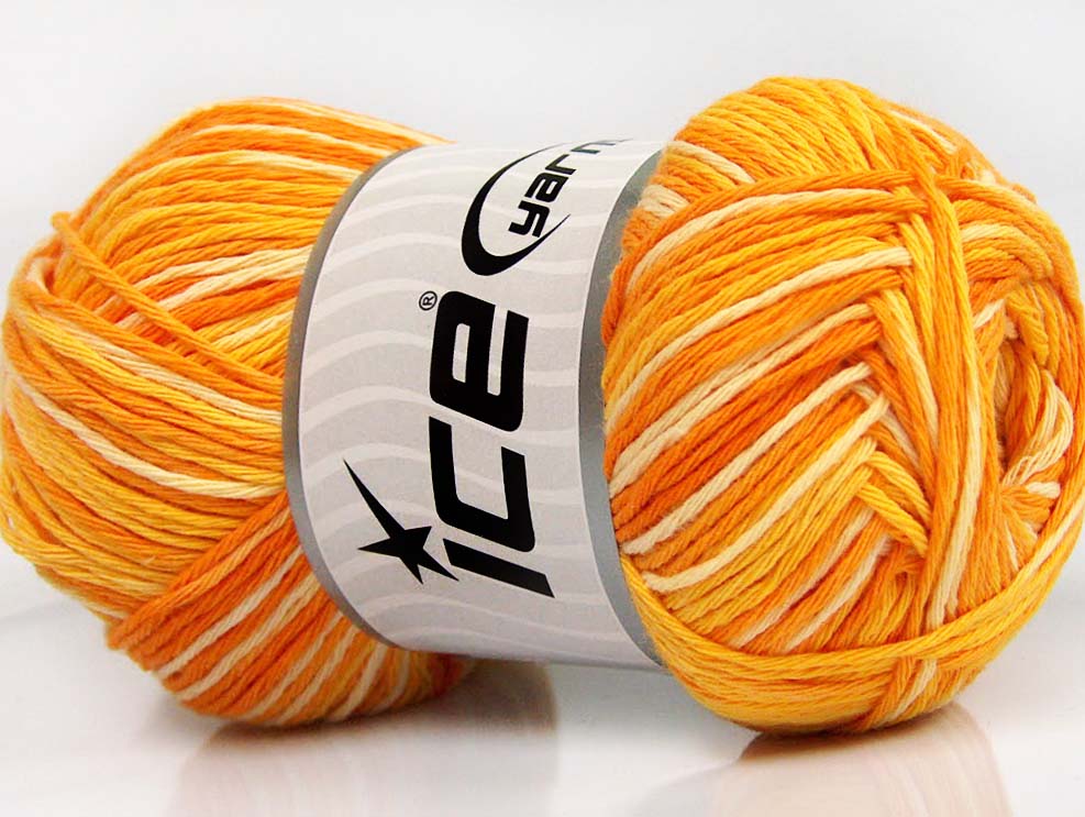 Lot of 4 x 100gr Skeins Ice Yarns NATURAL COTTON COLOR (100% Cotton) Yarn Gold Shades Cream