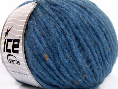 Lot of 8 Skeins Ice Yarns SOFTAIR TWEED (4% Viscose) Yarn Dark Blue