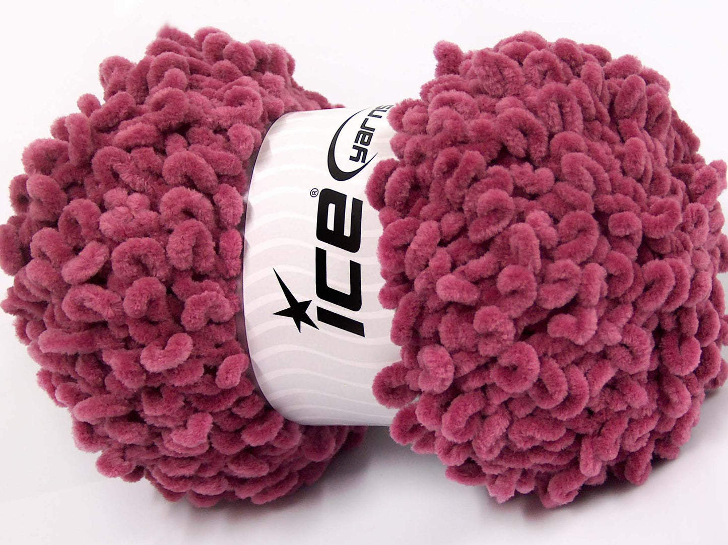 Lot of 4 x 100gr Skeins Ice Yarns CHENILLE LOOP (100% MicroFiber) Yarn Light Maroon