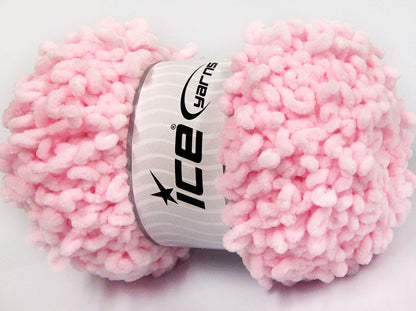 Lot of 4 x 100gr Skeins Ice Yarns CHENILLE LOOP (100% MicroFiber) Yarn Baby Pink