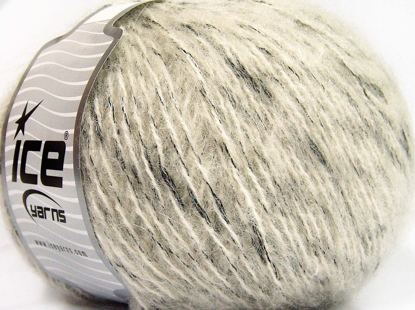 Lot of 4 x 100gr Skeins Ice Yarns ALPACA SHINE (19% Alpaca) Yarn Ecru Black