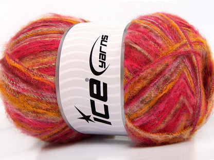 Lot of 4 x 100gr Skeins Ice Yarns SALE WINTER (37% Kid Mohair) Yarn Pink Shades Gold
