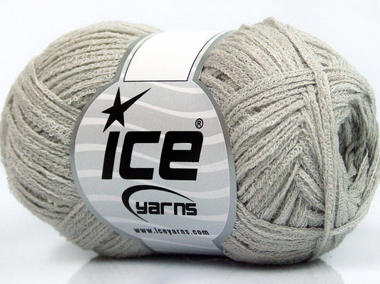 Lot of 8 Skeins Ice Yarns MUSTANG COTTON (74% Cotton) Yarn Light Grey