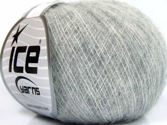 Lot of 10 Skeins Ice Yarns BABY ALPACA SUPERFINE (40% Baby Alpaca 10% Merino Wool) Yarn Light Grey