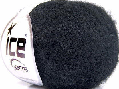 Lot of 10 Skeins Ice Yarns KID MOHAIR ALPACA SUPERFINE (40% Kid Mohair 40% Alpaca Superfine) Yarn Black