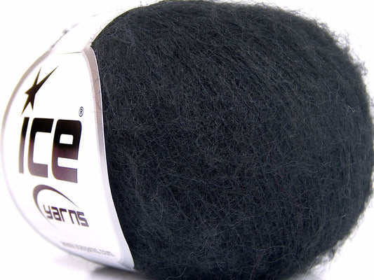 Lot of 10 Skeins Ice Yarns KID MOHAIR ALPACA SUPERFINE (40% Kid Mohair 40% Alpaca Superfine) Yarn Black