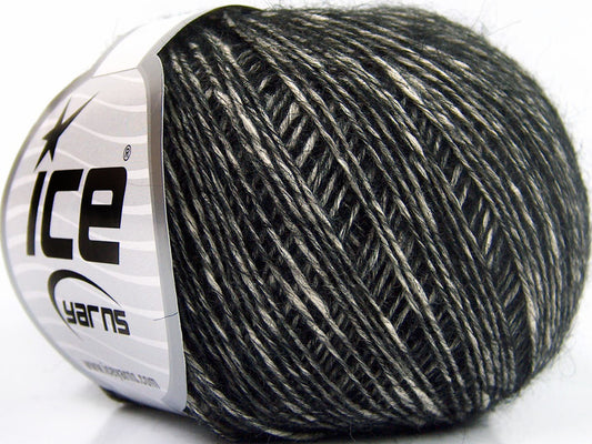 Lot of 8 Skeins Ice Yarns BABY ALPACA MERINO COTTON (22% Baby Alpaca 22% Extrafine Merino Wool) Yarn Black