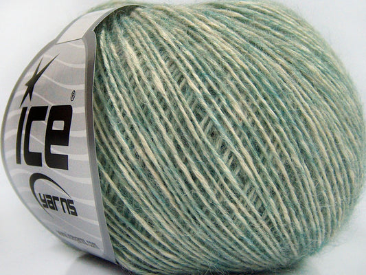 Lot of 8 Skeins Ice Yarns BABY ALPACA MERINO COTTON (22% Baby Alpaca 22% Extrafine Merino Wool) Yarn Light Green