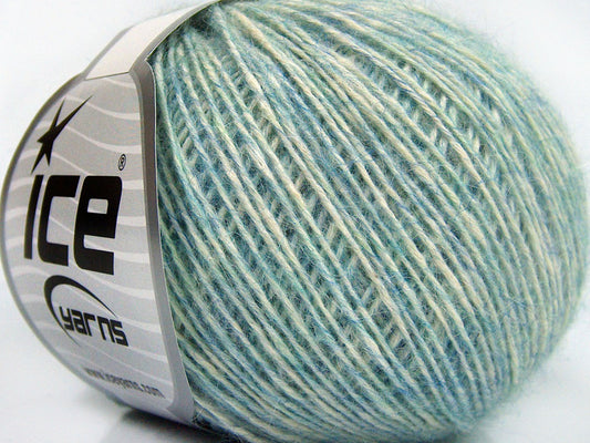 Lot of 8 Skeins Ice Yarns BABY ALPACA MERINO COTTON (22% Baby Alpaca 22% Extrafine Merino Wool) Yarn Light Green Turquoise