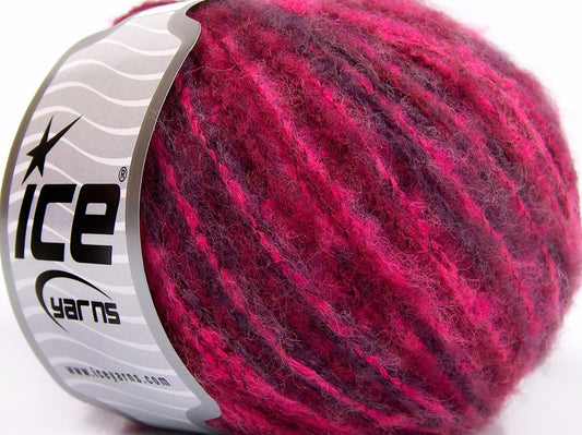 Lot of 8 Skeins Ice Yarns SALE WINTER (50% Wool) Yarn Maroon Pink Shades