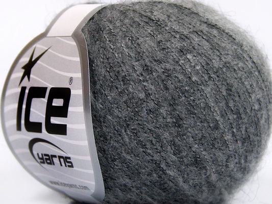Lot of 10 Skeins Ice Yarns SUPERKID MOHAIR COMFORT (41% SuperKid Mohair 5% Merino Wool) Yarn Light Grey
