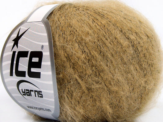 Lot of 10 Skeins Ice Yarns KID MOHAIR FINE (30% Kid Mohair) Yarn Dark Camel