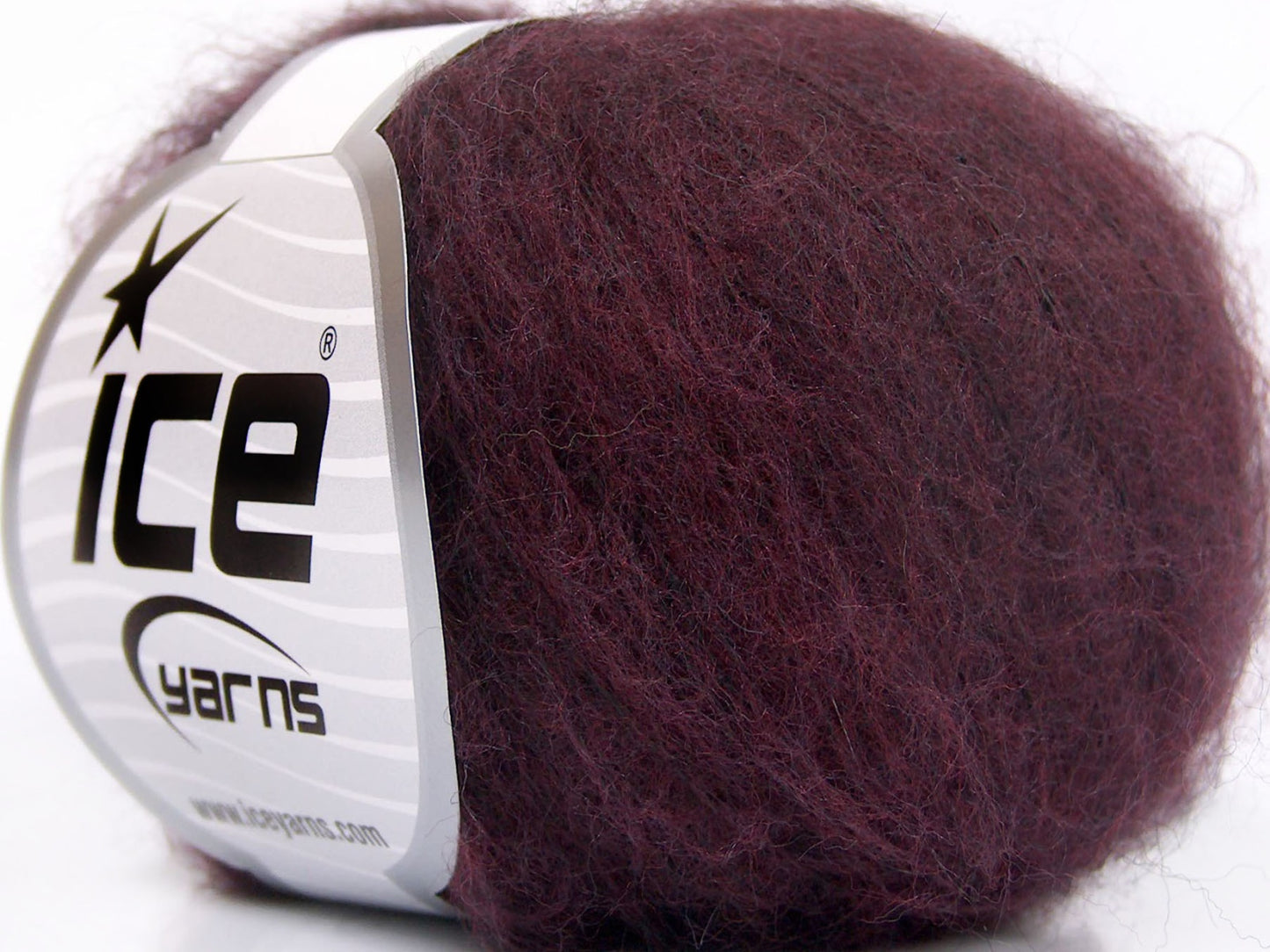 Lot of 10 Skeins Ice Yarns KID MOHAIR FINE (30% Kid Mohair) Yarn Maroon