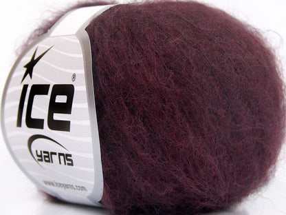 Lot of 10 Skeins Ice Yarns KID MOHAIR FINE (30% Kid Mohair) Yarn Maroon