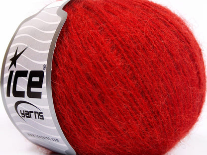 Lot of 8 Skeins Ice Yarns MOHAIR LIGHT (30% Mohair 20% Wool) Yarn Dark Red