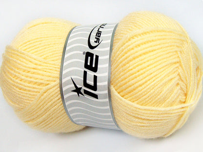 Lot of 4 x 100gr Skeins Ice Yarns FAVOURITE WOOL (50% Wool) Yarn Light Yellow
