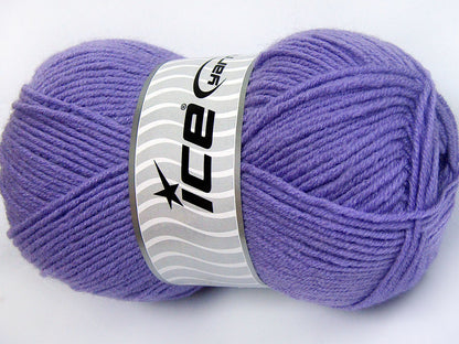 Lot of 4 x 100gr Skeins Ice Yarns FAVOURITE WOOL (50% Wool) Yarn Lilac