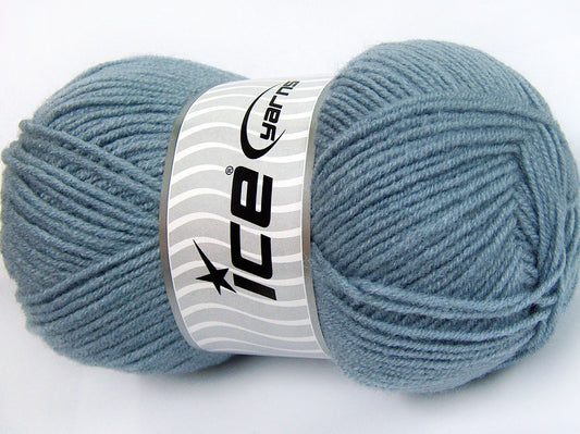 Lot of 4 x 100gr Skeins Ice Yarns FAVOURITE WOOL (50% Wool) Yarn Indigo Blue