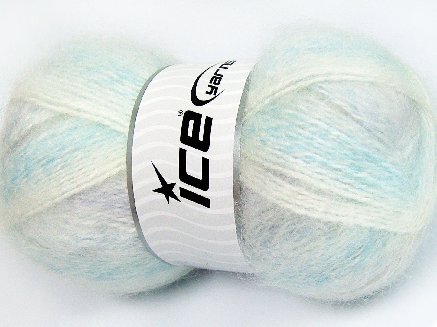Lot of 4 x 100gr Skeins Ice Yarns DREAM MOHAIR (35% Mohair) Yarn Light Green White Light Blue Light Lilac