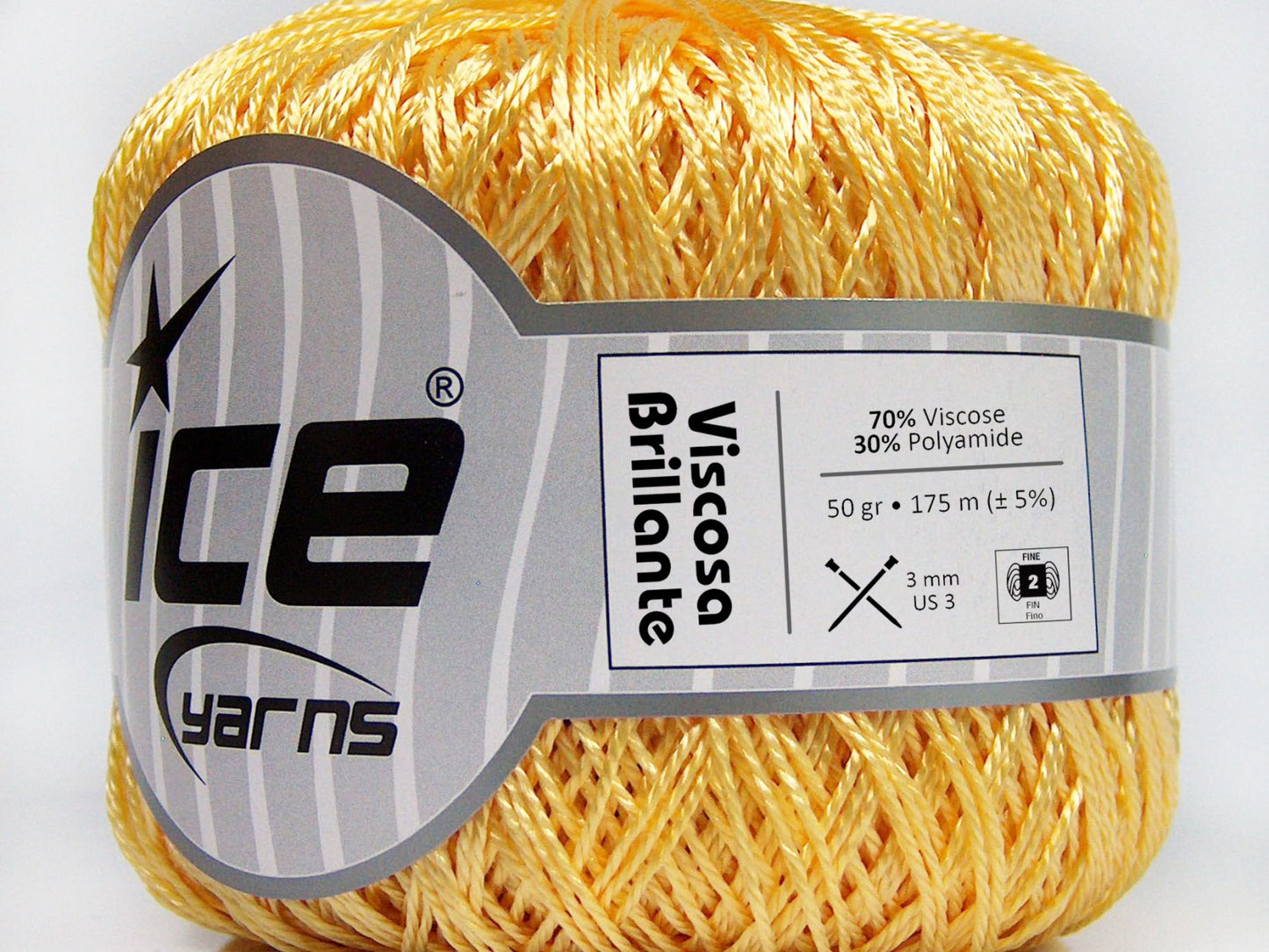 Lot of 6 Skeins Ice Yarns VISCOSA BRILLANTE (70% Viscose) Yarn Gold