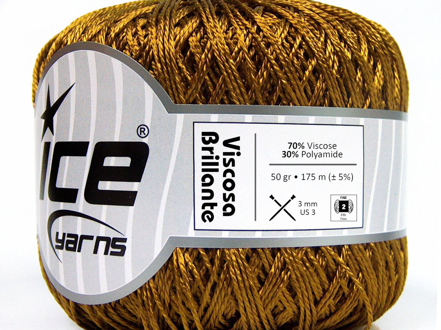 Lot of 6 Skeins Ice Yarns VISCOSA BRILLANTE (70% Viscose) Yarn Olive Green