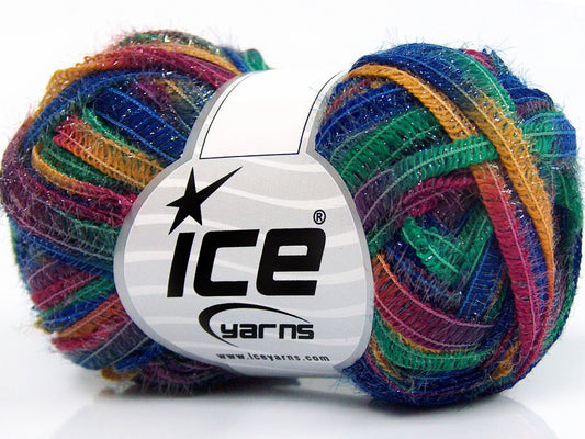 Lot of 8 Skeins Ice Yarns PONTUS (50% Wool) Yarn Blue Green Fuchsia Gold