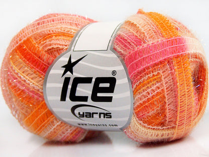 Lot of 8 Skeins Ice Yarns PONTUS (50% Wool) Yarn Orange Shades Pink