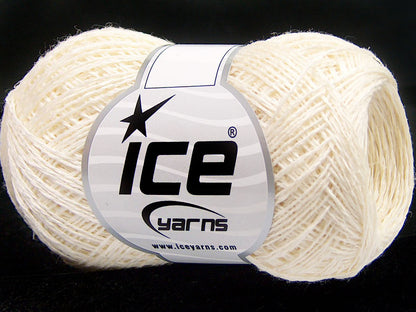 Lot of 8 Skeins Ice Yarns COTTON LINEN SUPERFINE (60% Cotton 40% Linen) Yarn Cream