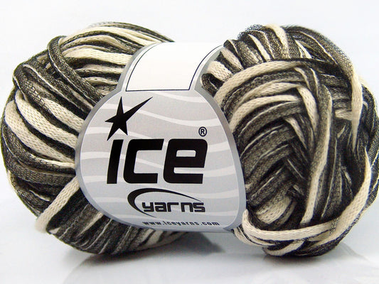 Lot of 8 Skeins Ice Yarns SALE SUMMER (70% Cotton) Yarn Black Cream