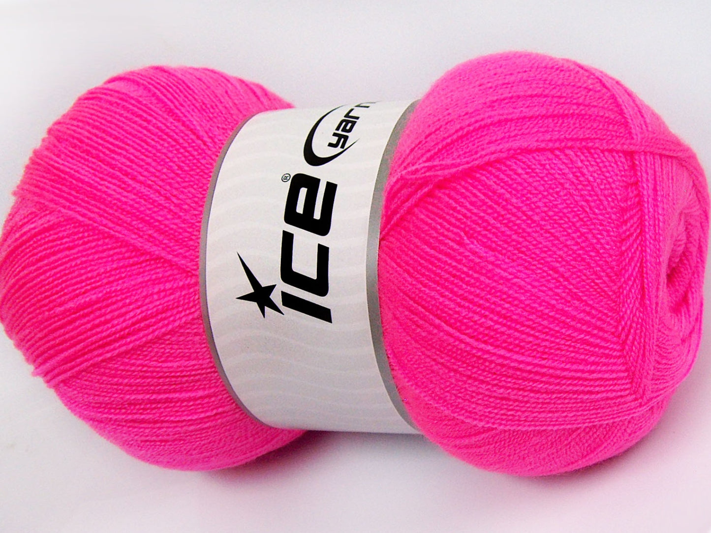 Lot of 4 x 100gr Skeins Ice Yarns KRISTAL Hand Knitting Yarn Neon Pink
