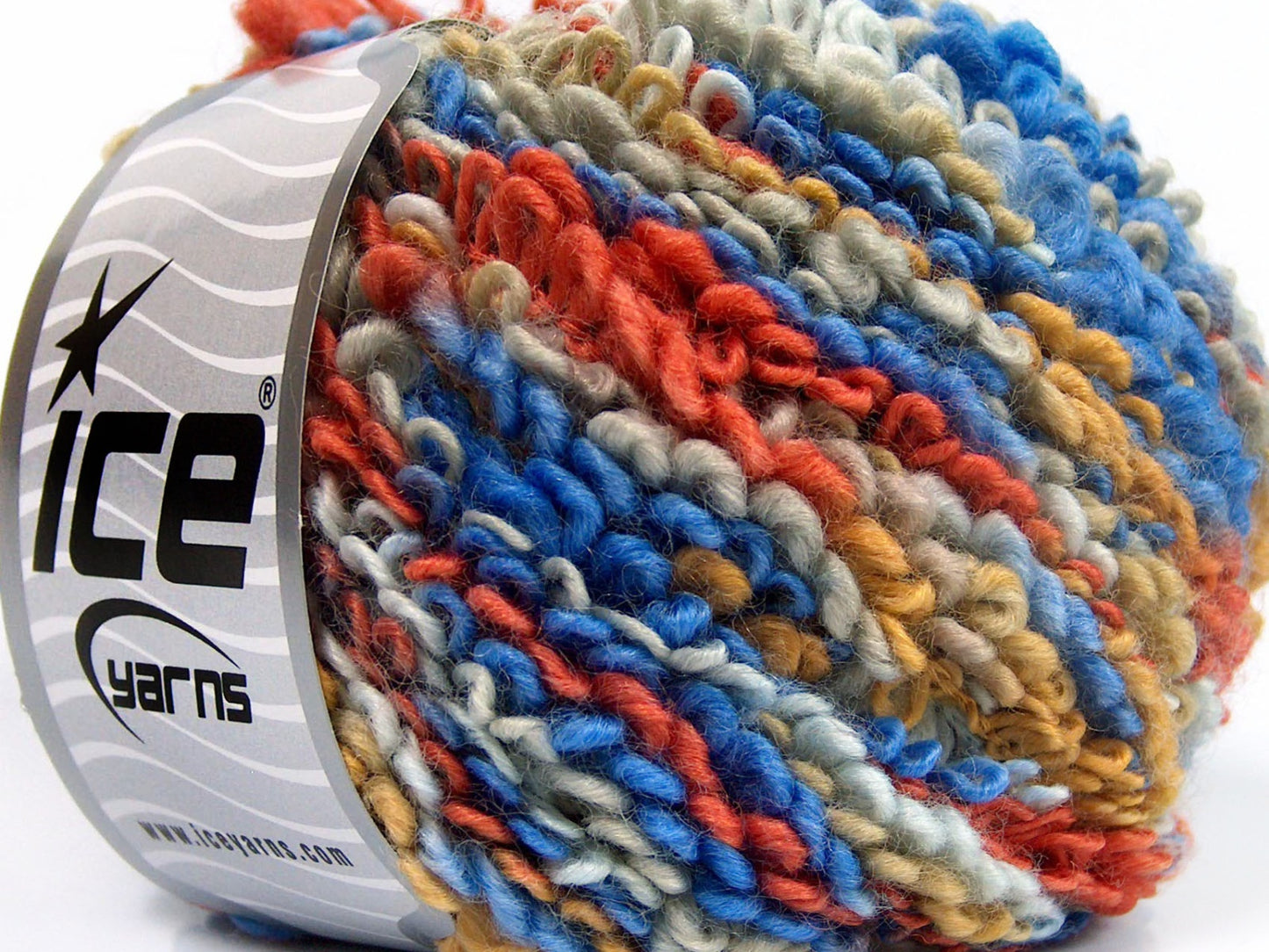 Lot of 4 x 100gr Skeins Ice Yarns BOUCLERON COLOR (40% Wool) Yarn Copper Purple White Grey Camel