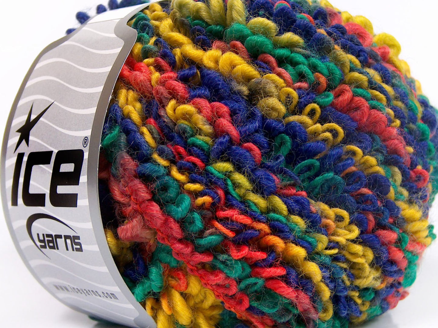 Lot of 4 x 100gr Skeins Ice Yarns BOUCLERON COLOR (40% Wool) Yarn Gold Purple Salmon Green