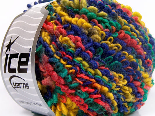 Lot of 4 x 100gr Skeins Ice Yarns BOUCLERON COLOR (40% Wool) Yarn Gold Purple Salmon Green