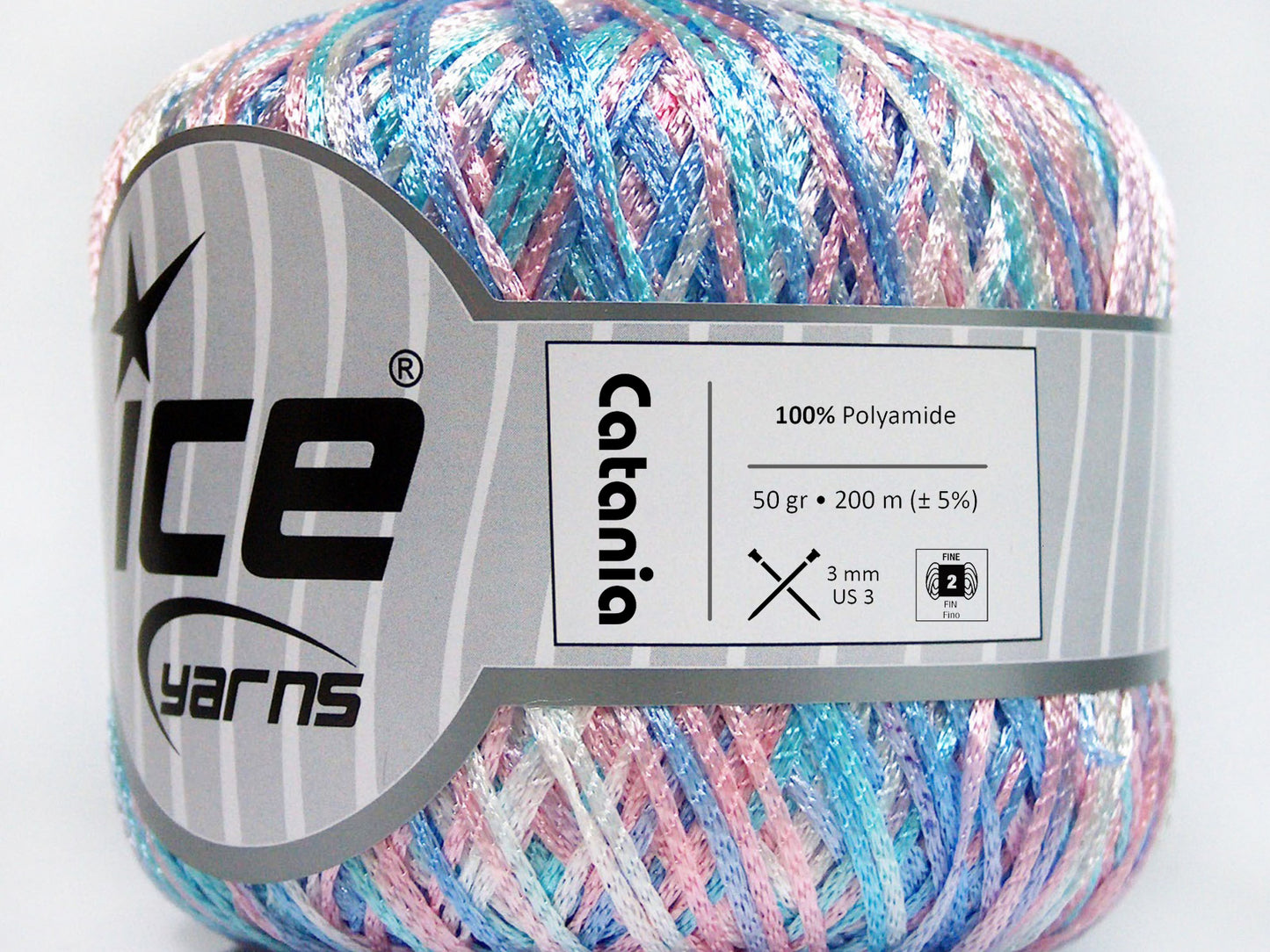 Lot of 6 Skeins Ice Yarns CATANIA Yarn Blue Shades Pink Shades Lilac