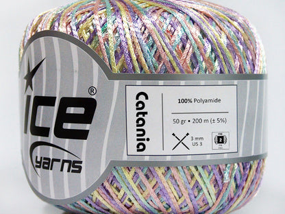 Lot of 6 Skeins Ice Yarns CATANIA Yarn Lilac Turquoise Light Pink Light Yellow