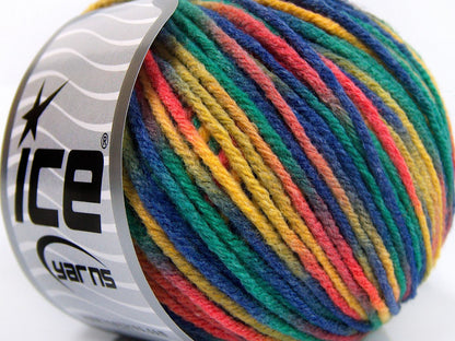 Lot of 8 Skeins Ice Yarns VISCOSE WOOL COLOR (60% Viscose 10% Wool) Yarn Pink Purple Green Yellow