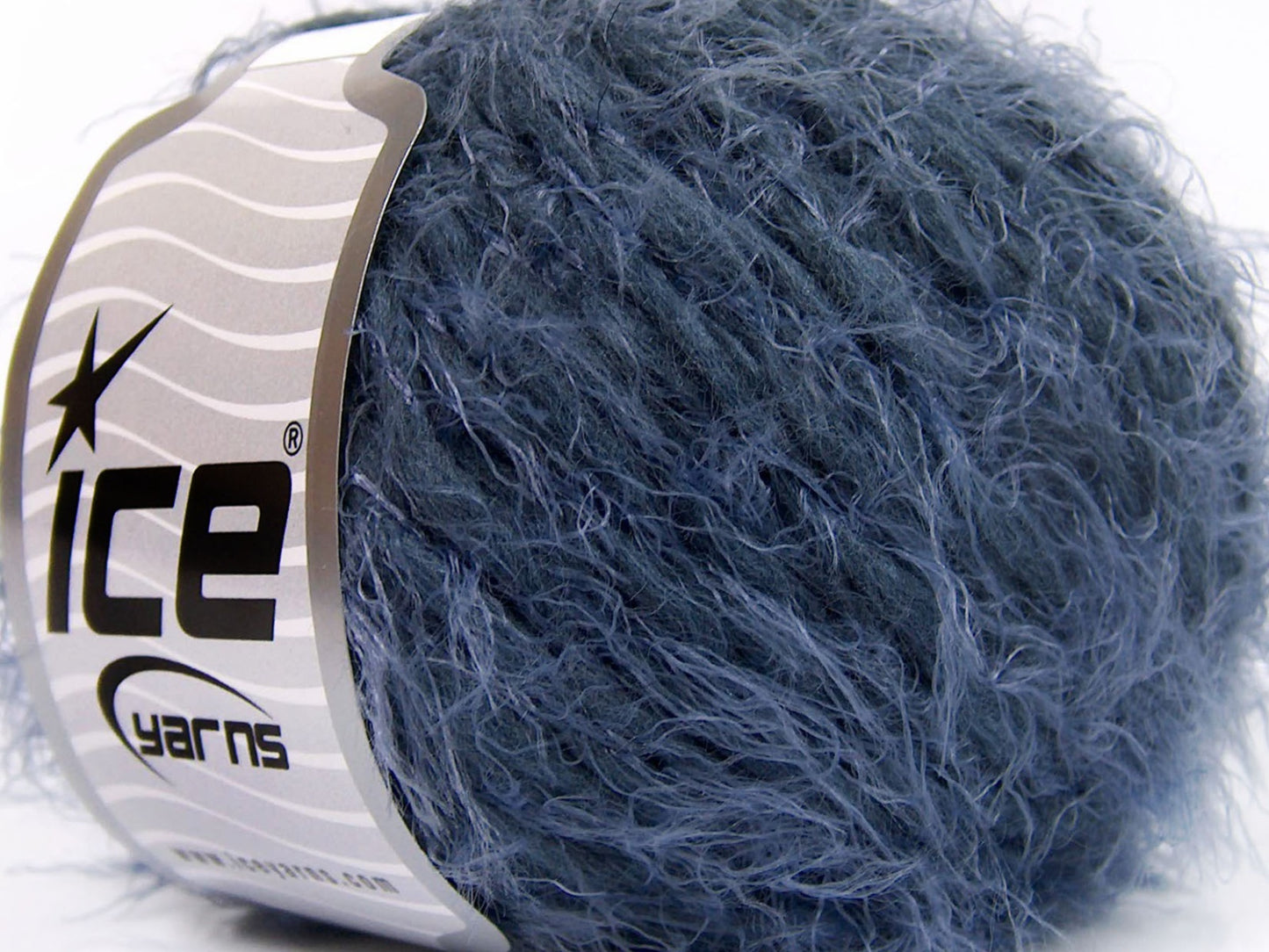 Lot of 8 Skeins Ice Yarns SALE EYELASH (30% Wool) Hand Knitting Yarn Dark Blue