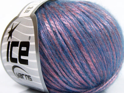 Lot of 8 Skeins Ice Yarns ROCK STAR (19% Merino Wool) Yarn Pink Purple