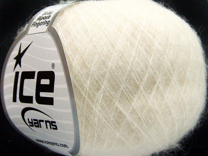 Lot of 10 Skeins Ice Yarns BABY ALPACA FINGERING (40% Baby Alpaca 10% Merino Wool) Yarn Ecru