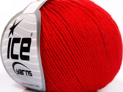 Lot of 8 Skeins Ice Yarns BABY MERINO SOFT (40% Merino Wool) Yarn Red