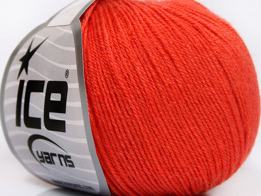 Lot of 8 Skeins Ice Yarns BABY MERINO SOFT (40% Merino Wool) Yarn Salmon