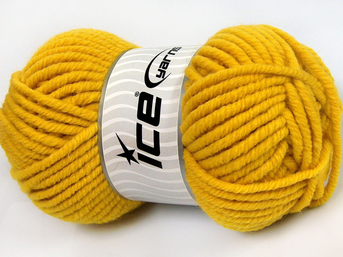 Lot of 4 x 100gr Skeins Ice Yarns ELITE WOOL SUPERBULKY (50% Wool) Yarn Dark Yellow