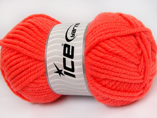 Lot of 4 x 100gr Skeins Ice Yarns ELITE WOOL SUPERBULKY (50% Wool) Yarn Dark Salmon