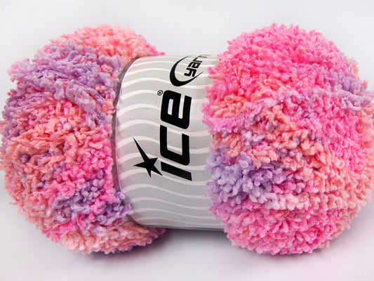 Lot of 4 x 100gr Skeins Ice Yarns BABY PUFFY Yarn Light Lilac Light Salmon Light Pink