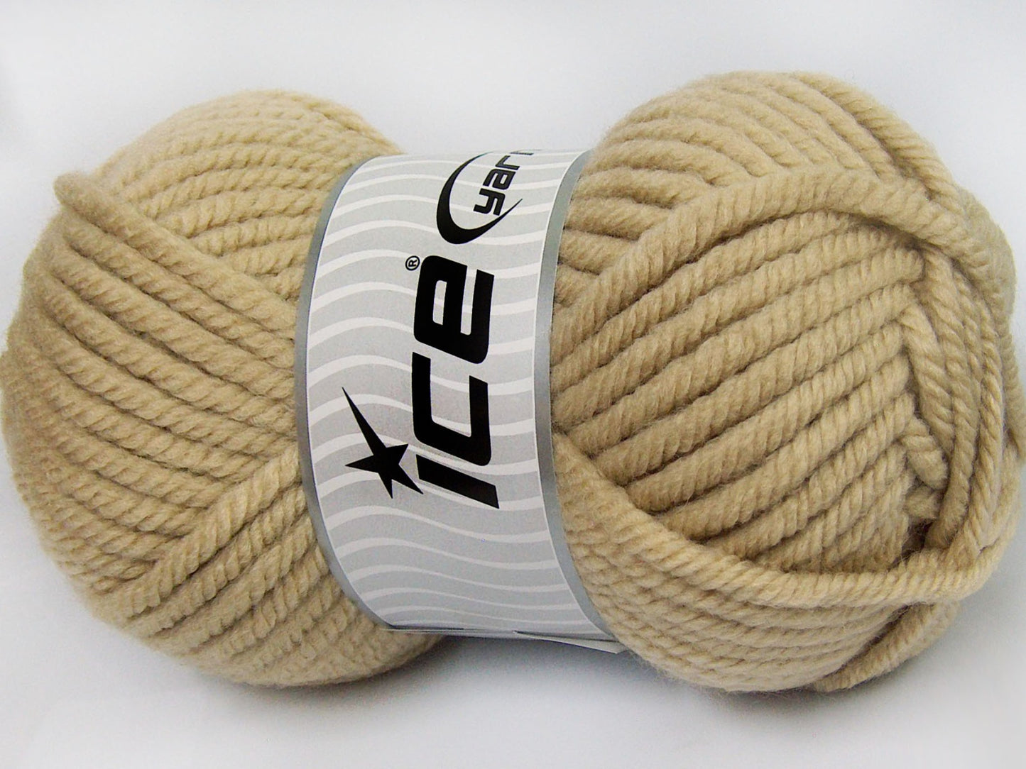 Lot of 2 x 200gr Skeins Ice Yarns SUPERWASH WOOL JUMBO (25% Superwash Wool) Yarn Dark Beige